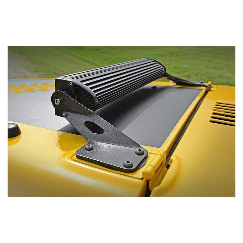 Kit staffe montaggio barra led 50cm su cofano Jeep Wrangler TJ