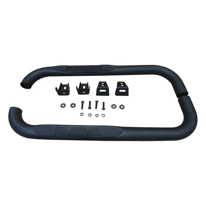 3-In Round Side Steps Black Jeep 87-95 Wrangler